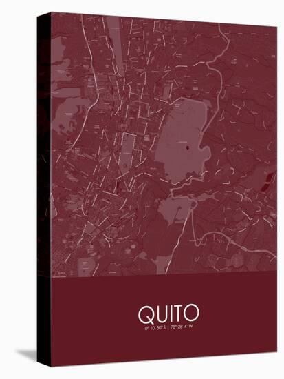 Quito, Ecuador Red Map-null-Stretched Canvas