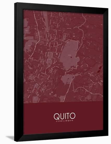 Quito, Ecuador Red Map-null-Framed Poster