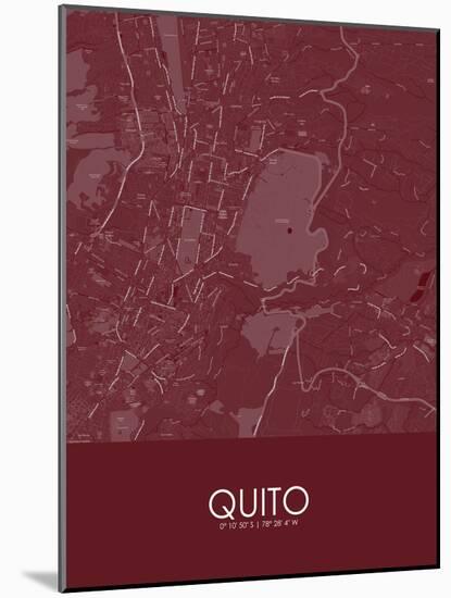 Quito, Ecuador Red Map-null-Mounted Poster