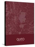 Quito, Ecuador Red Map-null-Stretched Canvas