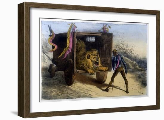 Quixote and Lion-Edmond Morin-Framed Art Print