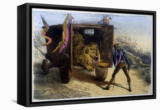 Quixote and Lion-Edmond Morin-Framed Stretched Canvas