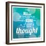 Quote, Inspiration Message, Typographic Background-BlueLela-Framed Art Print