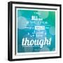 Quote, Inspiration Message, Typographic Background-BlueLela-Framed Art Print