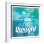 Quote, Inspiration Message, Typographic Background-BlueLela-Framed Art Print