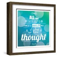 Quote, Inspiration Message, Typographic Background-BlueLela-Framed Art Print