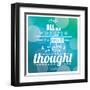 Quote, Inspiration Message, Typographic Background-BlueLela-Framed Art Print