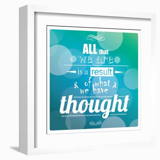 Quote, Inspiration Message, Typographic Background-BlueLela-Framed Art Print