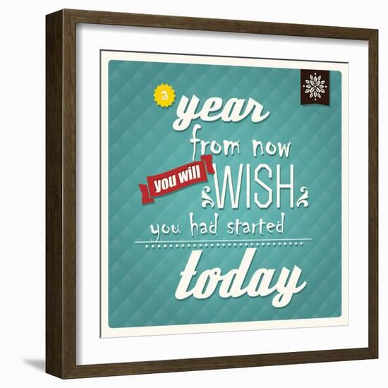 Quote, Inspirational Poster, Typographical Background-BlueLela-Framed Art Print