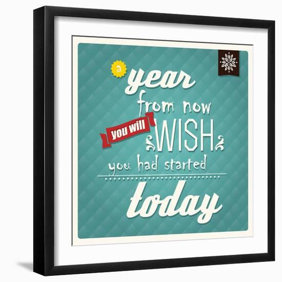 Quote, Inspirational Poster, Typographical Background-BlueLela-Framed Art Print