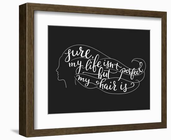 Quote on Beautiful Girl Silhouette-Lelene-Framed Art Print