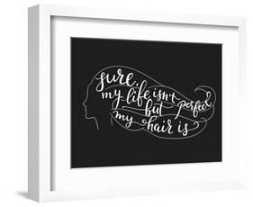 Quote on Beautiful Girl Silhouette-Lelene-Framed Art Print