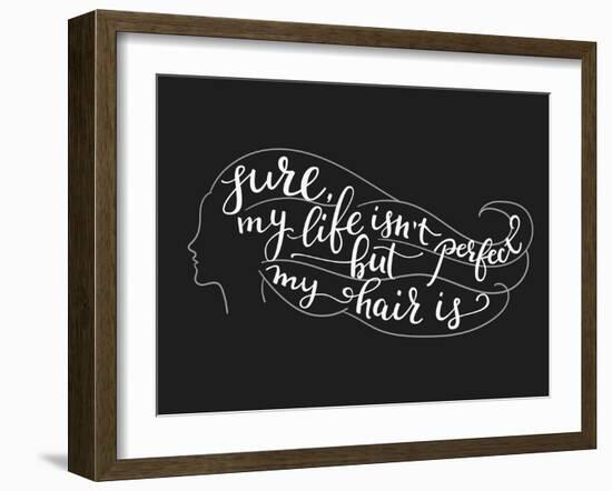 Quote on Beautiful Girl Silhouette-Lelene-Framed Art Print