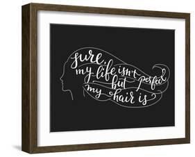 Quote on Beautiful Girl Silhouette-Lelene-Framed Art Print