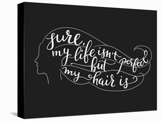 Quote on Beautiful Girl Silhouette-Lelene-Stretched Canvas