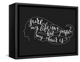 Quote on Beautiful Girl Silhouette-Lelene-Framed Stretched Canvas