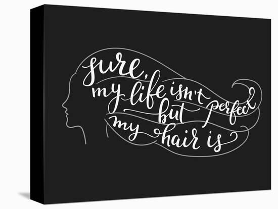 Quote on Beautiful Girl Silhouette-Lelene-Stretched Canvas