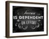 Quote Typographical Background, Vector Design. Success is Dependent on Effort. Chalkboard Style.-Ozerina Anna-Framed Art Print