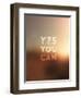 Quote Typographical Background, Vector Design. Yes, You Can. Blurred Abstract Background-Ozerina Anna-Framed Art Print