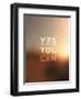 Quote Typographical Background, Vector Design. Yes, You Can. Blurred Abstract Background-Ozerina Anna-Framed Art Print