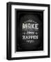 Quote Typographical Design. "Make Ideas Happen"-Ozerina Anna-Framed Art Print