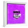 Quote Typographical Design. "Make Ideas Happen"-Ozerina Anna-Framed Art Print