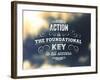 Quote Typographical Poster, Vector Design. Action is the Foundational Key to All Success. Smooth-Ozerina Anna-Framed Art Print