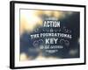 Quote Typographical Poster, Vector Design. Action is the Foundational Key to All Success. Smooth-Ozerina Anna-Framed Art Print