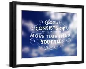 Quote Typographical Poster, Vector Design. Success Consists of Getting up Just One More Time than-Ozerina Anna-Framed Art Print