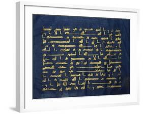 Qur'An Folio (Manuscript on Blue Vellum)-null-Framed Giclee Print