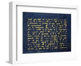 Qur'An Folio (Manuscript on Blue Vellum)-null-Framed Giclee Print