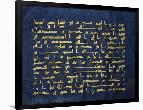 Qur'An Folio (Manuscript on Blue Vellum)-null-Framed Giclee Print