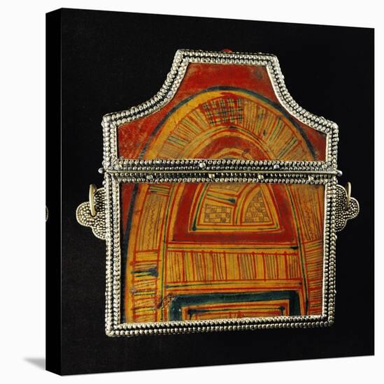 Quran-Holder in Silver, Coral, Wood and Leather, Morocco-null-Stretched Canvas