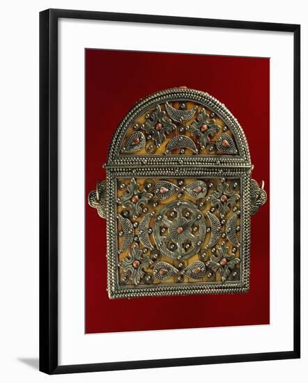 Quran-Holder in Silver, Coral, Wood and Leather, Morocco-null-Framed Giclee Print