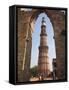 Qutab Minar Tower, UNESCO World Heritage Site, New Delhi, India, Asia-Wendy Connett-Framed Stretched Canvas