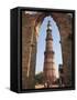 Qutab Minar Tower, UNESCO World Heritage Site, New Delhi, India, Asia-Wendy Connett-Framed Stretched Canvas