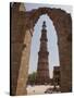 Qutb Minar Through Arch, Qutb Complex, Delhi, India, Asia-Martin Child-Stretched Canvas