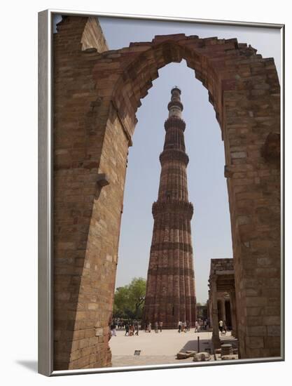 Qutb Minar Through Arch, Qutb Complex, Delhi, India, Asia-Martin Child-Framed Photographic Print