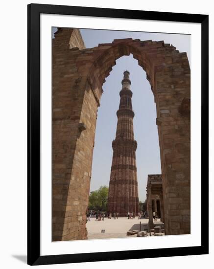 Qutb Minar Through Arch, Qutb Complex, Delhi, India, Asia-Martin Child-Framed Photographic Print