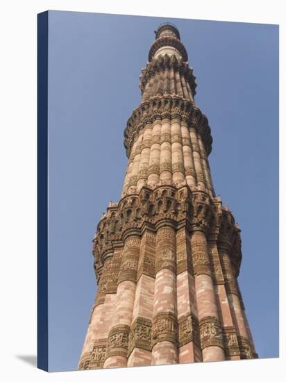 Qutb Minar, Victory Tower Built Between 1193 and 1368 of Sandstone, 73M High, Delhi, India-Tony Waltham-Stretched Canvas