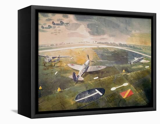 R.A.F. Planes on an Airfield-Eric Ravilious-Framed Stretched Canvas