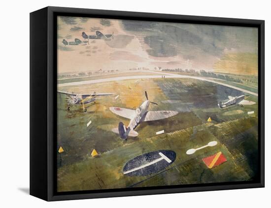 R.A.F. Planes on an Airfield-Eric Ravilious-Framed Stretched Canvas