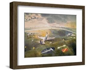 R.A.F. Planes on an Airfield-Eric Ravilious-Framed Giclee Print