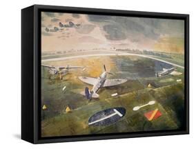 R.A.F. Planes on an Airfield-Eric Ravilious-Framed Stretched Canvas