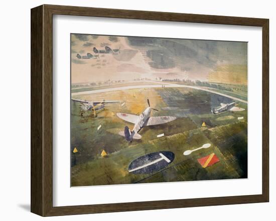 R.A.F. Planes on an Airfield-Eric Ravilious-Framed Giclee Print