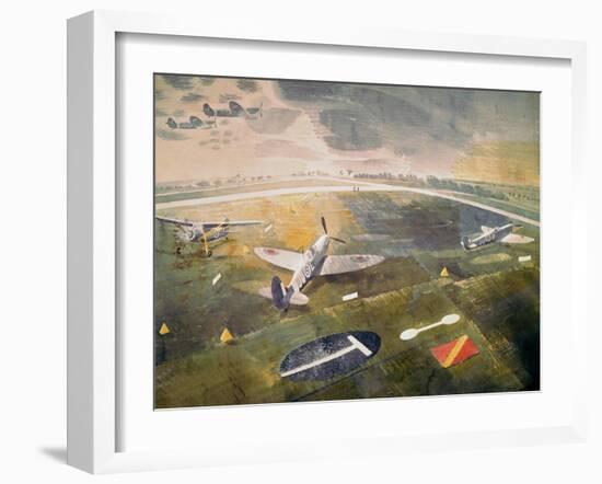 R.A.F. Planes on an Airfield-Eric Ravilious-Framed Giclee Print