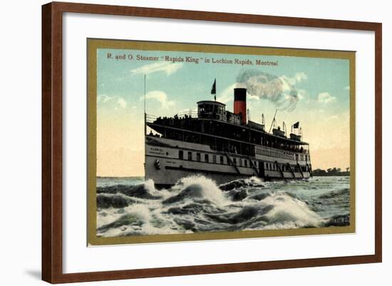 R and O, Steamer Rapids King, Lachine Rapids, Montreal-null-Framed Giclee Print