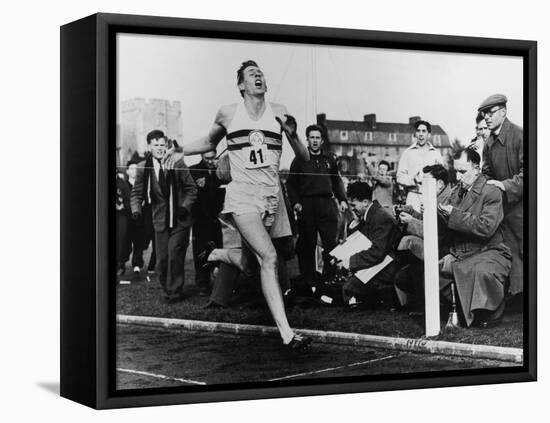 R. Bannister Runs Mile-null-Framed Stretched Canvas