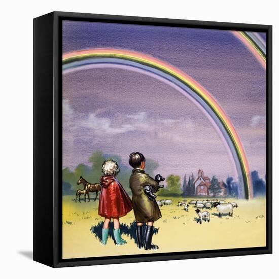 R for Rainbow, Illustration from 'Treasure', 1963-John Worsley-Framed Stretched Canvas