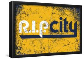 R.I.P. City Distressed Navy-null-Framed Poster